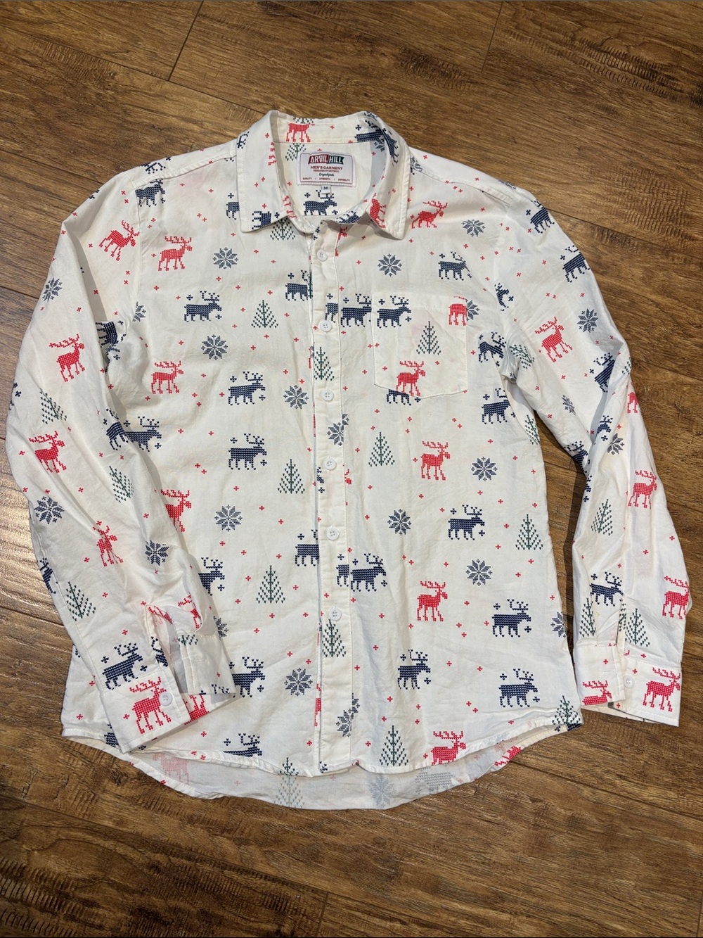 Arvilhill Men's Christmas Button Shirts Long Sleeve Ugly Xmas Shirts